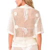 PQ Swim Flower Crochet Top Ivory Hot