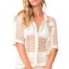 PQ Swim Flower Crochet Top Ivory Hot