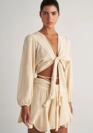 Pearl & Caviar Gauze Skort Butter New