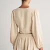 Pearl & Caviar Gauze Tie Front Top Butter Hot