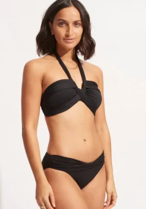 Seafolly Goddess Bandeau Bikini Black Hot