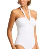 Seafolly Halter Bandeau Swimsuit White Hot