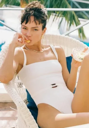 Away That Day Hamptons Swimsuit White Discount