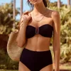 Sea Level Honeycomb Bandeau Bikini Black Fashion