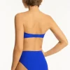 Sea Level Honeycomb Bandeau Bikini Blue Best