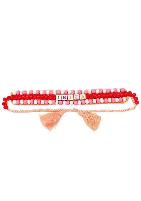 De Siena Ibiza Beaded Resort Bracelet Orange Hot