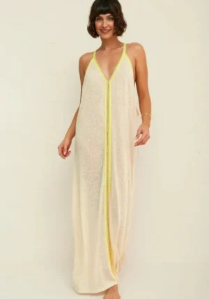 Pitusa Inca Sun Dress Ecru Sale
