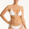 Sea Level Interlace Triangle Bikini White New