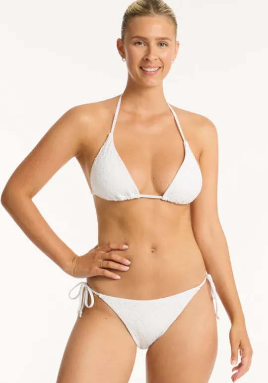 Sea Level Interlace Triangle Bikini White New
