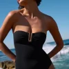 JETS Swimwear Jetset Bandeau Swimsuit Black Hot