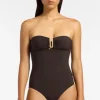 JETS Swimwear Jetset Bandeau Swimsuit Chocolate Discount
