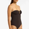 JETS Swimwear Jetset Bandeau Swimsuit Chocolate Discount