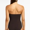 JETS Swimwear Jetset Bandeau Swimsuit Chocolate Discount