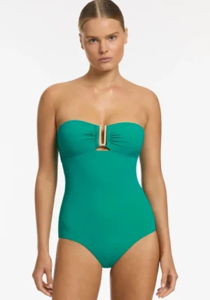 JETS Swimwear Jetset Bandeau Swimsuit Mineral Fashion