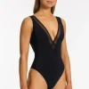 JETS Swimwear Jetset Lure Plunge Swimsuit Black Discount