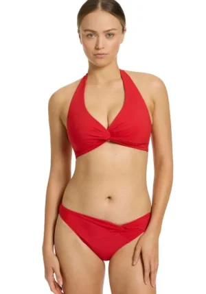 JETS Swimwear Jetset Twist Front Halter Bikini Rosso Best