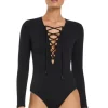 JETS Swimwear Joali Long Sleeve Surfsuit Black New