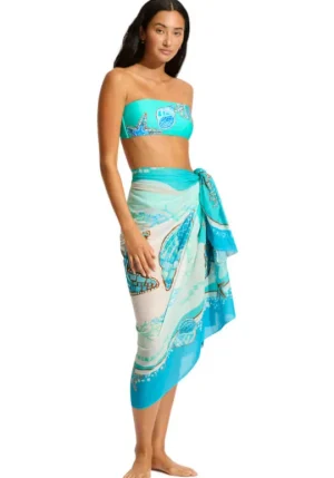 Seafolly La Mer Sarong Aquatic Blue Best