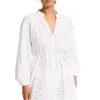 Seafolly Lulu Broderie Kaftan Hot