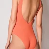 Naia Beach Malibu Zip Up Swimsuit Cardamon New