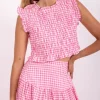 Sundress Malone Top Gingham Pink Fashion
