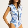 Seafolly Marbella Zip Front Swimsuit Discount