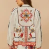 Farm Rio Marys Tiles Embroidered Blouse Best