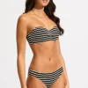 Seafolly Mesh Effect Bandeau Bikini Black White/Black Outlet