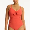 Sea Level Messina Tie Front DD Swimsuit Flame Outlet