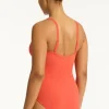 Sea Level Messina Tie Front DD Swimsuit Flame Outlet