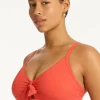 Sea Level Messina Tie Front DD Swimsuit Flame Outlet