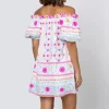 Juliet Dunn Mexican Embroidered Off Shoulder Dress Mexican Embroidery Fashion