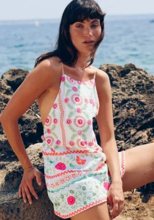 Juliet Dunn Mexican Embroidered Playsuit Mexican Embroidery Online