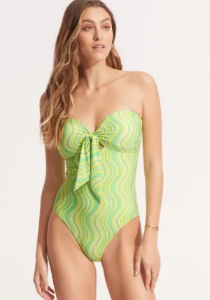 Seafolly Mod Squad Bandeau Swimsuit Discount