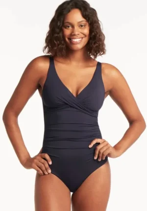 Sea Level Night Sky Cross Front Swimsuit Online