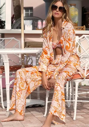 Melissa Odabash Paige Shirt Mirage Orange Online