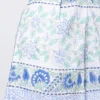 Juliet Dunn Paisley Block Print Shorts Periwinkle Online