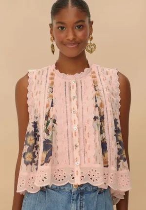 Farm Rio Pink Dream Garden Blouse PinkDream Fashion