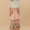 Farm Rio Pink Dream Garden Maxi Skirt Discount