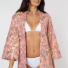 Juliet Dunn Short Kimono Pink Floral Online