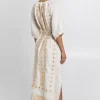 Greek Archaic Kori Pixel Belted Midi Kaftan Best