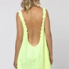 Juliet Dunn Poplin Flower Low Back Dress Sherbet Lemon Online