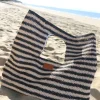 Seafolly Raffia Stripe Basket Bag Natural/Black Hot