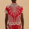 Farm Rio Palm Tree Shorts Red Outlet