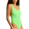 Seafolly Retro Swimsuit Summer Green Best