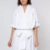 Juliet Dunn Ric Rac Blouson Dress White Hot