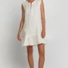 Greek Archaic Kori Roots Sleeveless Mini Dress Natural Clearance