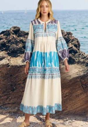 Pearl & Caviar Scorpios Maxi Dress Blue New