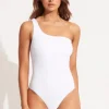 Seafolly Seadive One Shoulder Swimsuit White Online