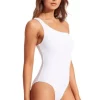 Seafolly Seadive One Shoulder Swimsuit White Online